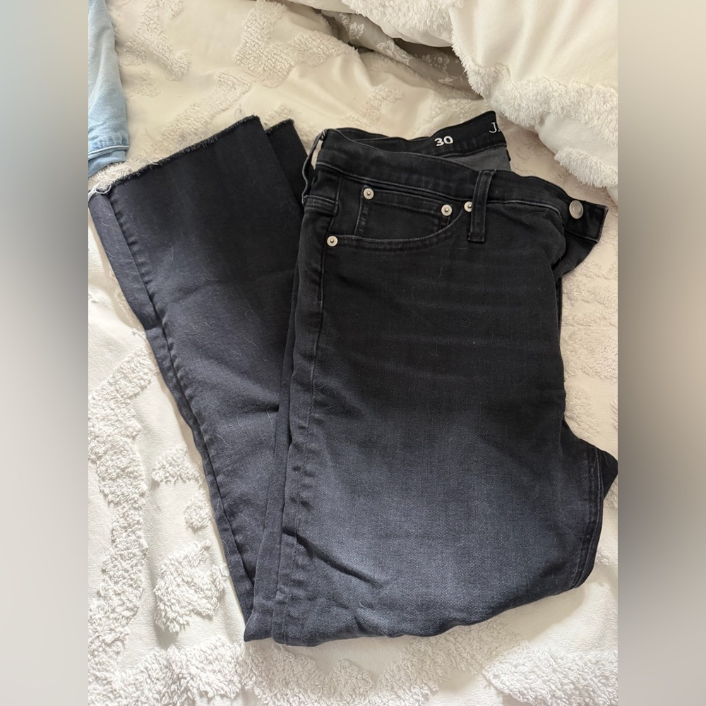 Jcrew black faded boot cut jeans